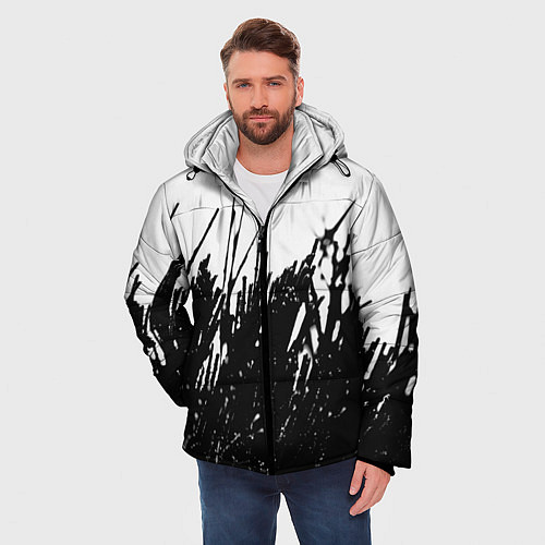 Мужская зимняя куртка Трава фото / 3D-Красный – фото 3