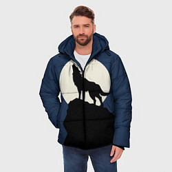 Куртка зимняя мужская Вой на луну, цвет: 3D-черный — фото 2
