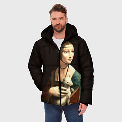 Куртка зимняя мужская Дама с горностаем, цвет: 3D-черный — фото 2
