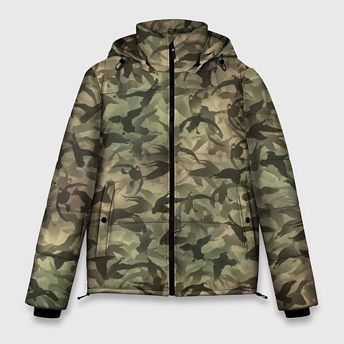 Мужская зимняя куртка Камуфляж с утками / 3D-Светло-серый – фото 1