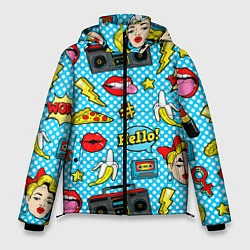 Куртка зимняя мужская Девочка из комикса, цвет: 3D-черный