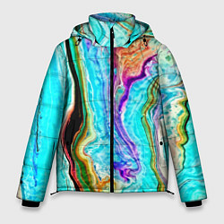 Куртка зимняя мужская Цветные разводы, цвет: 3D-черный
