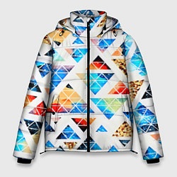 Куртка зимняя мужская Космические треугольники, цвет: 3D-черный