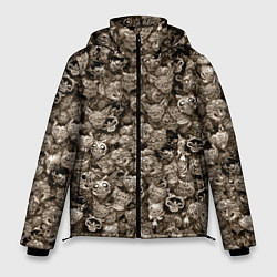 Куртка зимняя мужская Зомби котики, цвет: 3D-черный