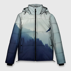 Куртка зимняя мужская Орел над Лесом, цвет: 3D-черный