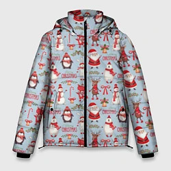 Куртка зимняя мужская Рождественская Милота, цвет: 3D-черный