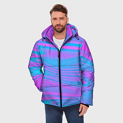 Куртка зимняя мужская Глянцевые линии, цвет: 3D-черный — фото 2