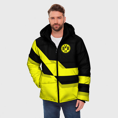 Мужская зимняя куртка BVB FC: Yellow style / 3D-Красный – фото 3