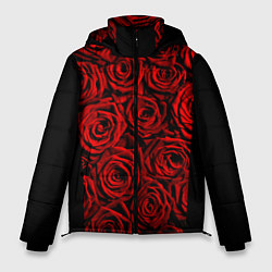 Куртка зимняя мужская Унисекс / Красные розы, цвет: 3D-черный