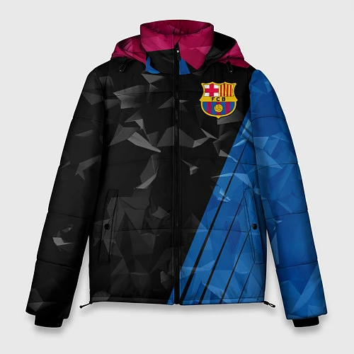 Мужская зимняя куртка FC Barcelona: Abstract / 3D-Светло-серый – фото 1