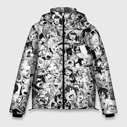 Куртка зимняя мужская Ahegao: Black & White, цвет: 3D-черный