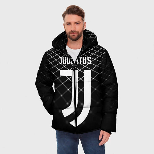 Мужская зимняя куртка FC Juventus: Black Lines / 3D-Красный – фото 3