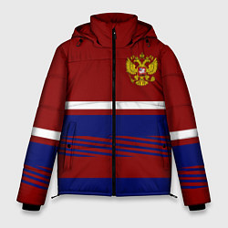 Мужская зимняя куртка Герб РФ: Красный стиль
