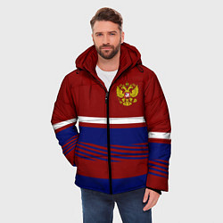 Куртка зимняя мужская Герб РФ: Красный стиль, цвет: 3D-черный — фото 2