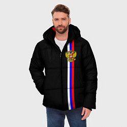 Куртка зимняя мужская Лента с гербом России, цвет: 3D-черный — фото 2