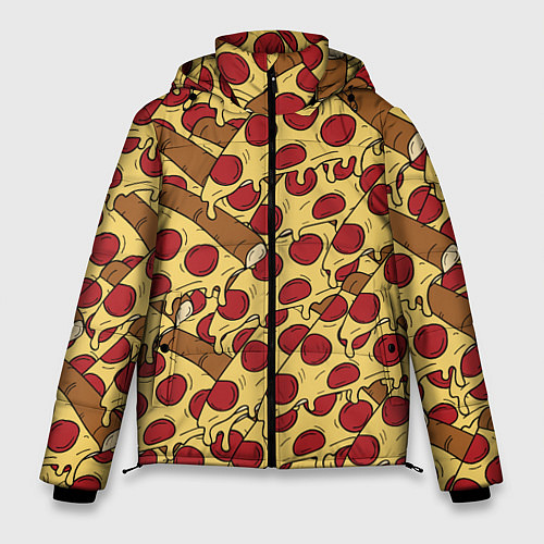 Мужская зимняя куртка Любитель пиццы / 3D-Светло-серый – фото 1