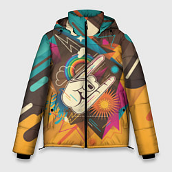 Куртка зимняя мужская Ретро-музыка, цвет: 3D-черный