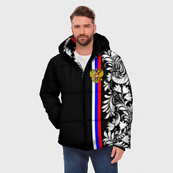 Куртка зимняя мужская Россия: цветочная коллекция, цвет: 3D-красный — фото 2