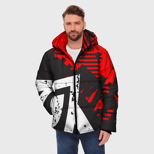 Мужская зимняя куртка Grunge Art / 3D-Красный – фото 3