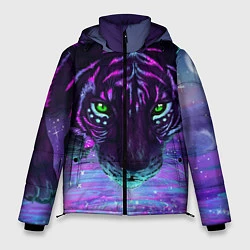 Куртка зимняя мужская Неоновый тигр, цвет: 3D-светло-серый