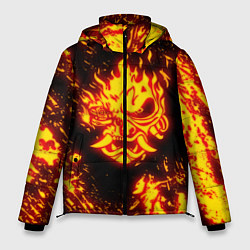 Куртка зимняя мужская Cyberpunk 2077: FIRE SAMURAI, цвет: 3D-светло-серый
