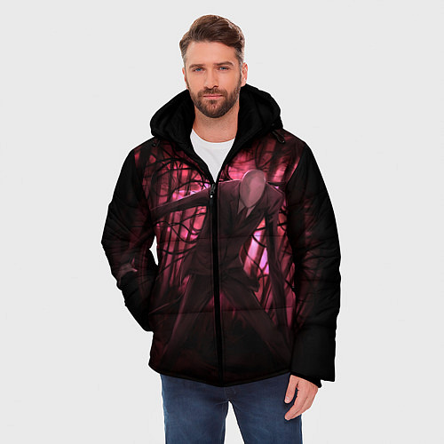 Мужская зимняя куртка Slender: Dark Wood / 3D-Красный – фото 3