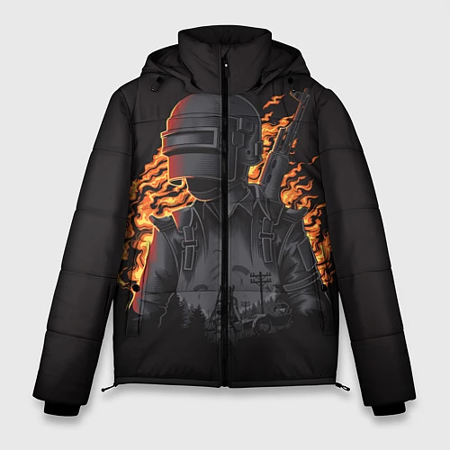 Мужская зимняя куртка PUBG: Flame Soldier / 3D-Светло-серый – фото 1