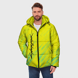Куртка зимняя мужская Cyberpunk 2077: Yellow, цвет: 3D-черный — фото 2