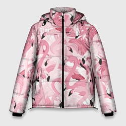 Куртка зимняя мужская Розовый фламинго, цвет: 3D-черный