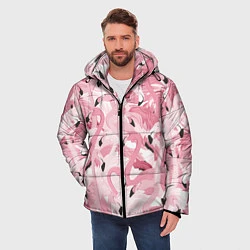 Куртка зимняя мужская Розовый фламинго, цвет: 3D-черный — фото 2