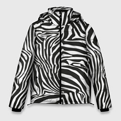 Куртка зимняя мужская Полосы шкура зебры, цвет: 3D-черный