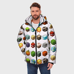 Куртка зимняя мужская Minecraft Cubes, цвет: 3D-черный — фото 2