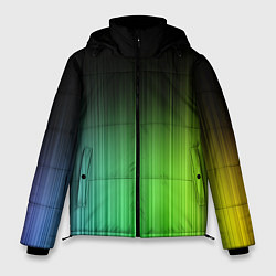 Куртка зимняя мужская Неоновые полосы - Минимализм, цвет: 3D-красный