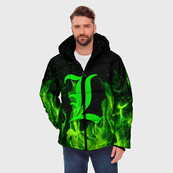 Куртка зимняя мужская L letter flame, цвет: 3D-черный — фото 2