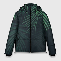 Куртка зимняя мужская Пальмовый узор, цвет: 3D-черный