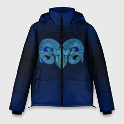 Куртка зимняя мужская Знаки Зодиака Овен, цвет: 3D-светло-серый