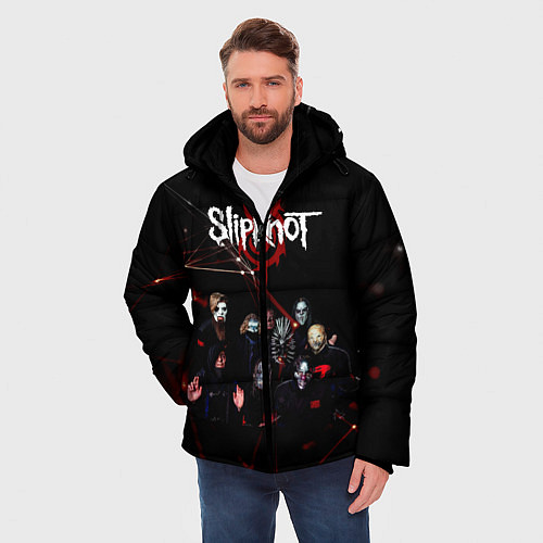 Мужская зимняя куртка Slipknot / 3D-Красный – фото 3