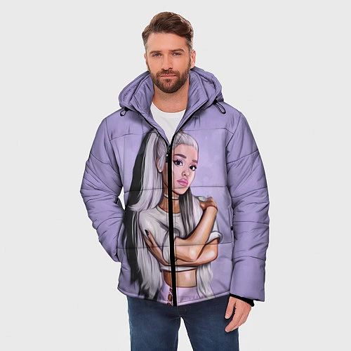 Мужская зимняя куртка Ariana Grande Ариана Гранде / 3D-Красный – фото 3
