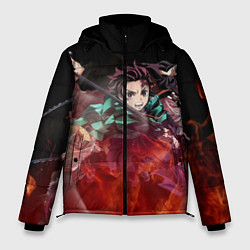 Куртка зимняя мужская KIMETSU NO YAIBA, цвет: 3D-черный