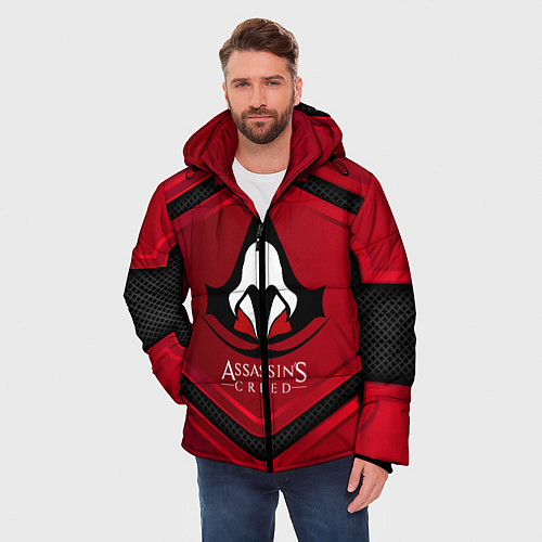 Мужская зимняя куртка Assasin's creed / 3D-Красный – фото 3