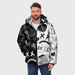 Куртка зимняя мужская LIL PEEP GLITCH, цвет: 3D-черный — фото 2