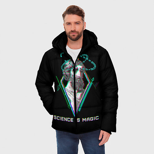 Мужская зимняя куртка Magic is science - Пифагор / 3D-Светло-серый – фото 3