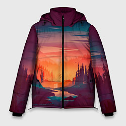 Мужская зимняя куртка Minimal forest sunset