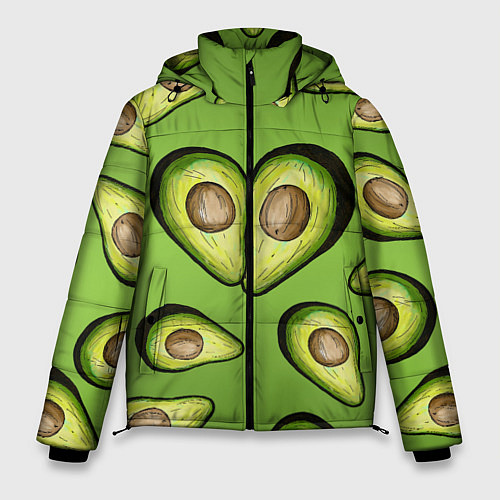 Мужская зимняя куртка Люблю авокадо / 3D-Светло-серый – фото 1