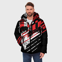 Куртка зимняя мужская Череп Icon красный, цвет: 3D-черный — фото 2