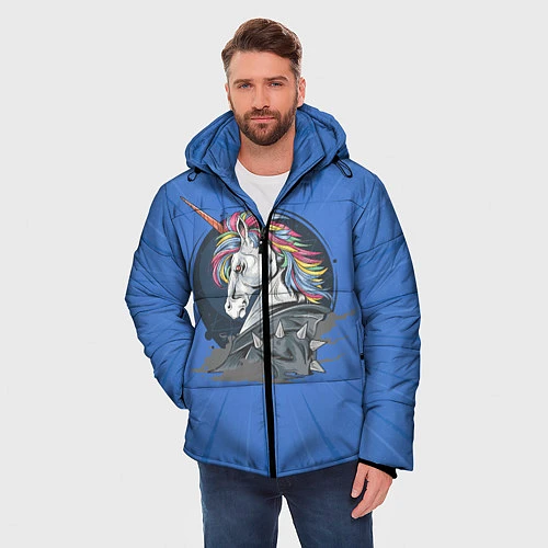 Мужская зимняя куртка Единорог Rock / 3D-Красный – фото 3