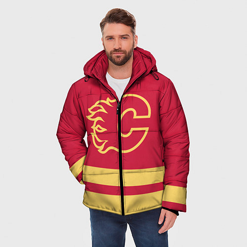 Мужская зимняя куртка Калгари Флэймз / 3D-Красный – фото 3