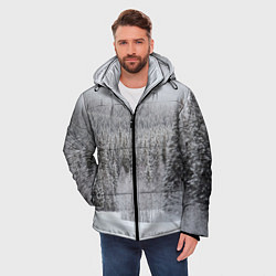 Куртка зимняя мужская Зимняя природа, цвет: 3D-черный — фото 2