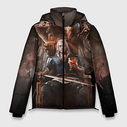 Куртка зимняя мужская КРОВЬ И ВЕДЬМАК, цвет: 3D-черный