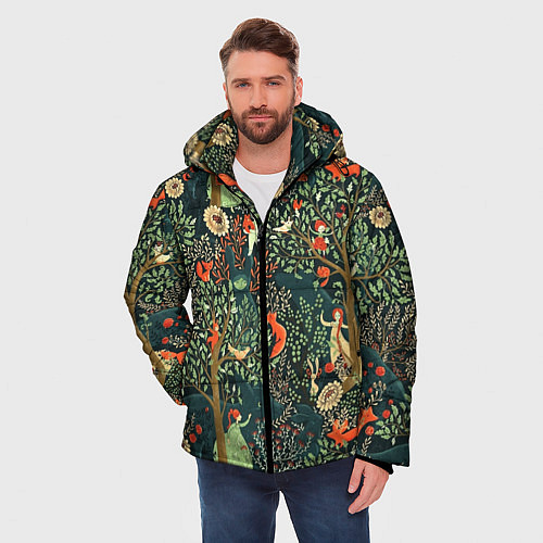 Мужская зимняя куртка Abstraction Pattern / 3D-Красный – фото 3